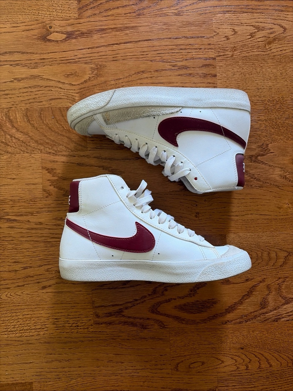 Nike Blazer 77 Shoe Y 4.5 EU 36.5 Sneaker High Top White Burgundy Team Maroon